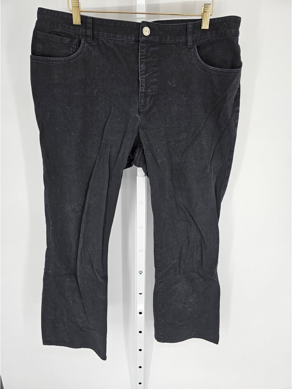 Chaps Women's Black Mid Rise Slim Leg Button Closer Belt Loop Jeans Size 16